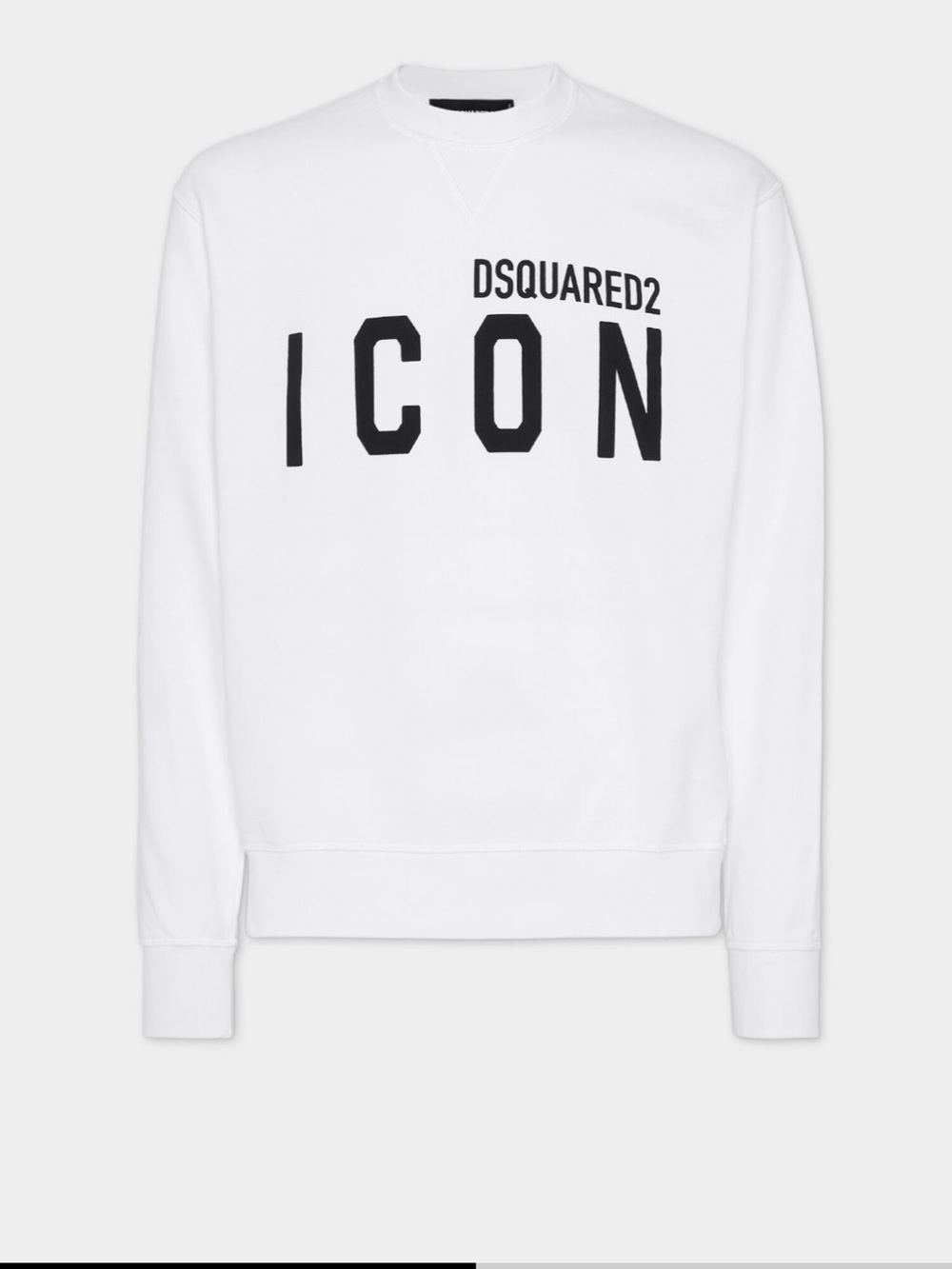 DSQUARED2 oversized White Crewneck Sweatshirt with Black ICON Logo Unisex